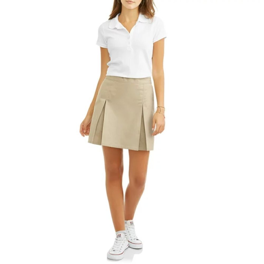 Vintage Lily's of Beverly Hills Women's Size 10 Khaki‎ Uniform Skort Beige Zip